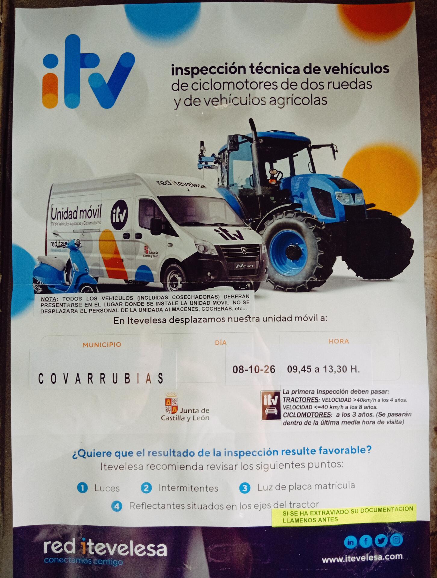 ITV ciclomotor y vehículos agrícolas