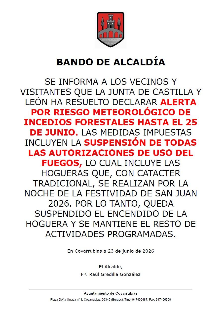 Suspensión hoguera de San Juan 2026